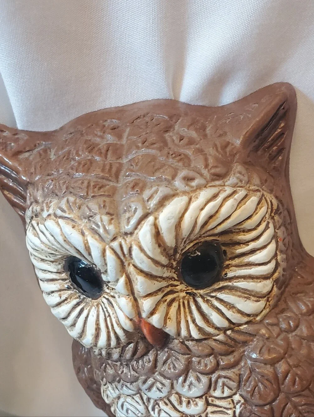 Homco Vtg 1970's Brown Foam Owl Wall Hangings Rustic Wall Decor. Set Of 2
